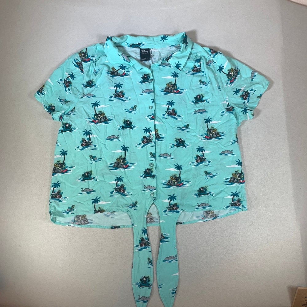 Disney D23 Mickey PLUTO Donald Duck Island Safari Tie Shirt 2XL AOP Our Universe
